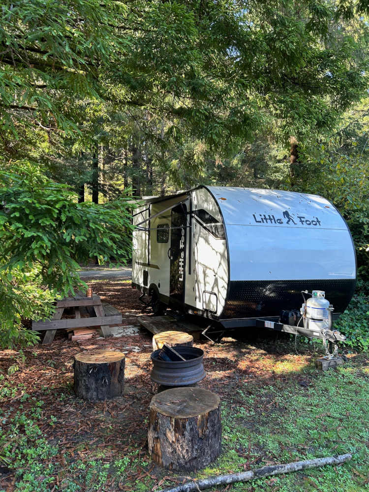 We rent the Little Foot RV as onsite lodging in the redwoods.